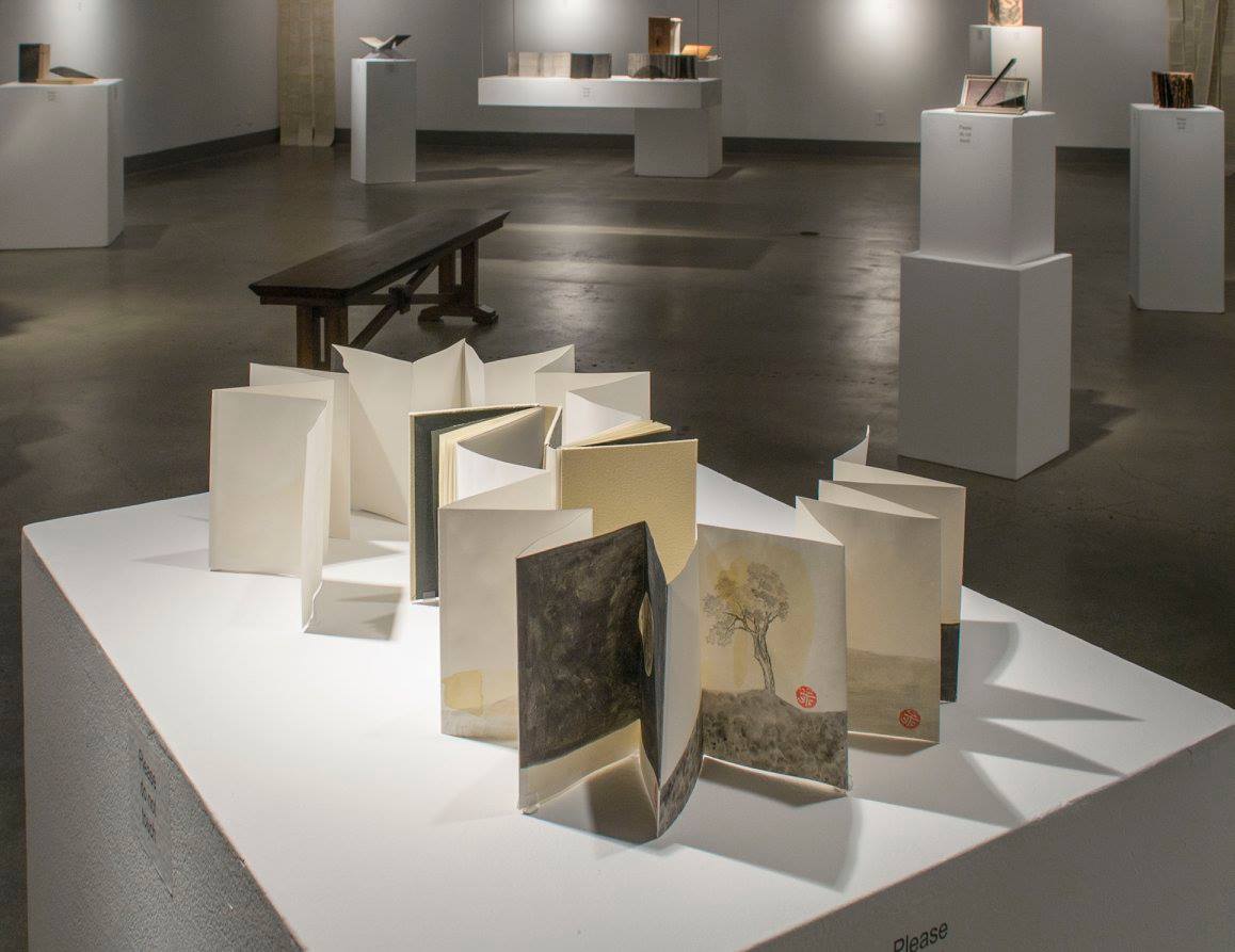 Installation View, Back Gallery, VESSEL: The Guild of Book Workers (a Traveling Exhibition), Nov. 30, 2015 to Jan. 30, 2016.