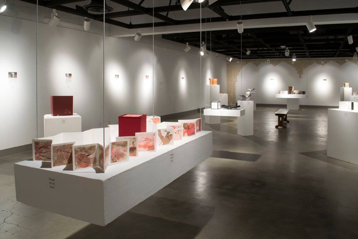 Installation View, Back Gallery, VESSEL: The Guild of Book Workers (a Traveling Exhibition), Nov. 30, 2015 to Jan. 30, 2016.
