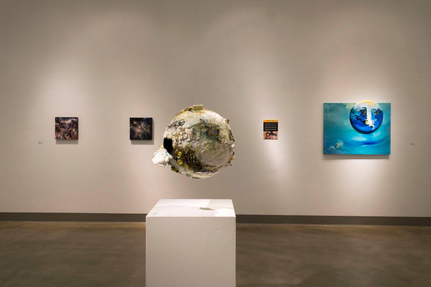 Installation View, Front East Gallery, Art Faculty Show 2016-2017, Dec. 5, 2016 to Feb. 2, 2017