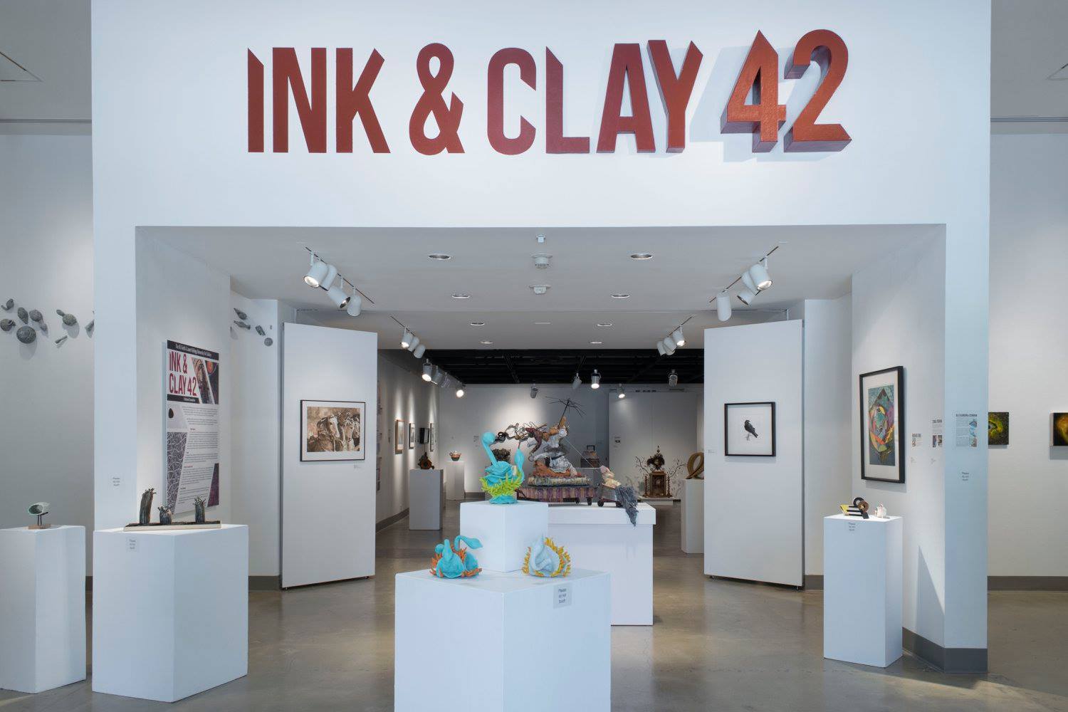  Installation View, Title Wall Exhibition Entrance, Exhibition: "Ink & Clay 42", Sept. 17, 2016 to Oct. 26, 2016