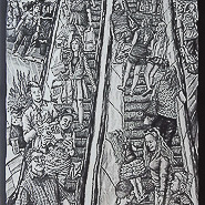 The Escalator, 2016 FW Artist’s Ink on wood panel 68 x 32” Courtesy of the artist
