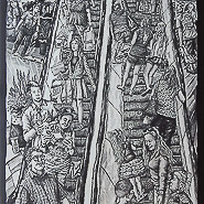 The Escalator, 2016 FW Artist’s Ink on wood panel 68 x 32” Courtesy of the artist