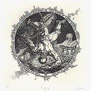 Running on Empty, 2016 hard-ground etching 6 x 6” Courtesy of the artist
