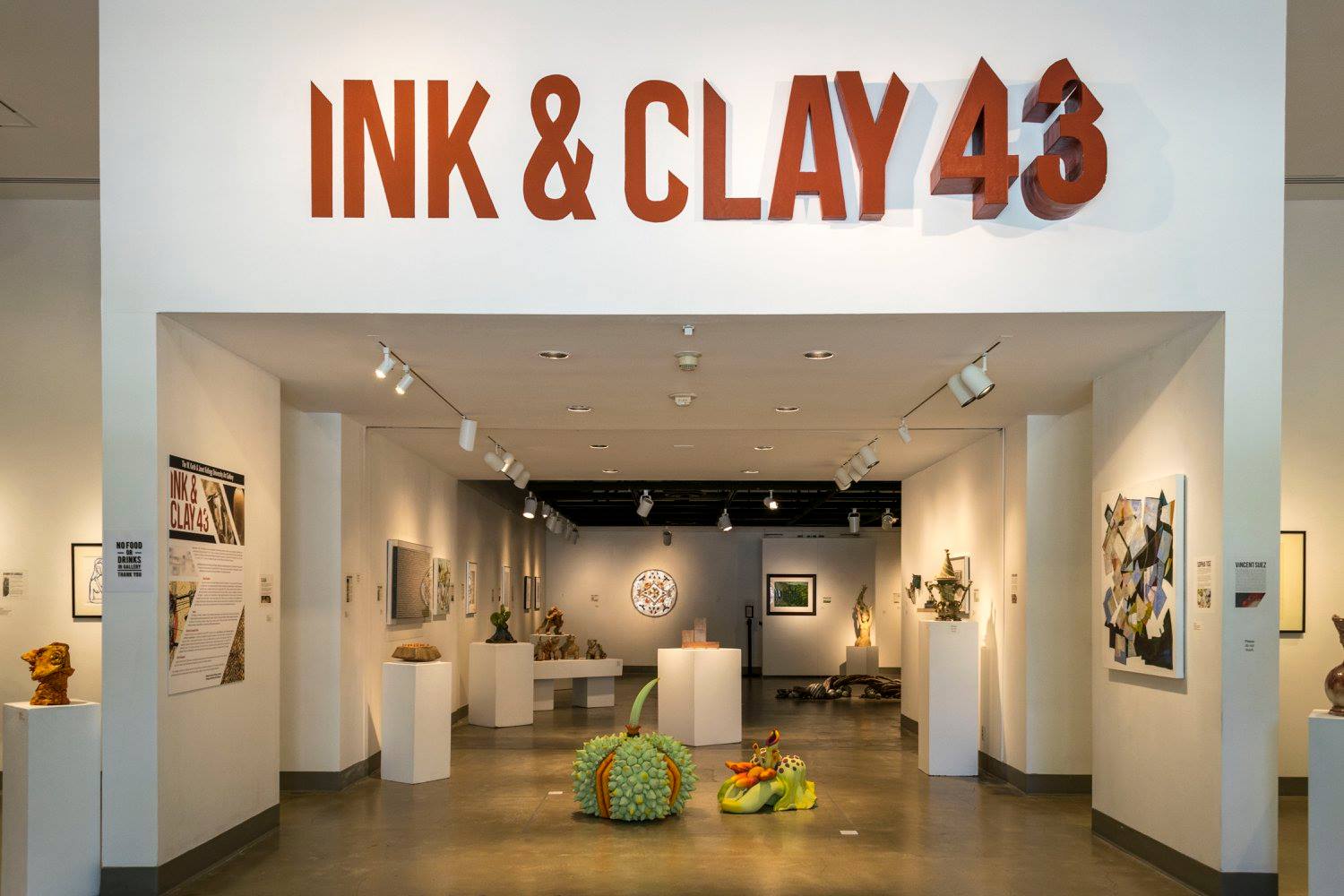 Installation View, Title Wall Exhibition Entrance, Exhibition: "Ink & Clay 44", Sept. 16, 2017 to Oct. 26, 2017