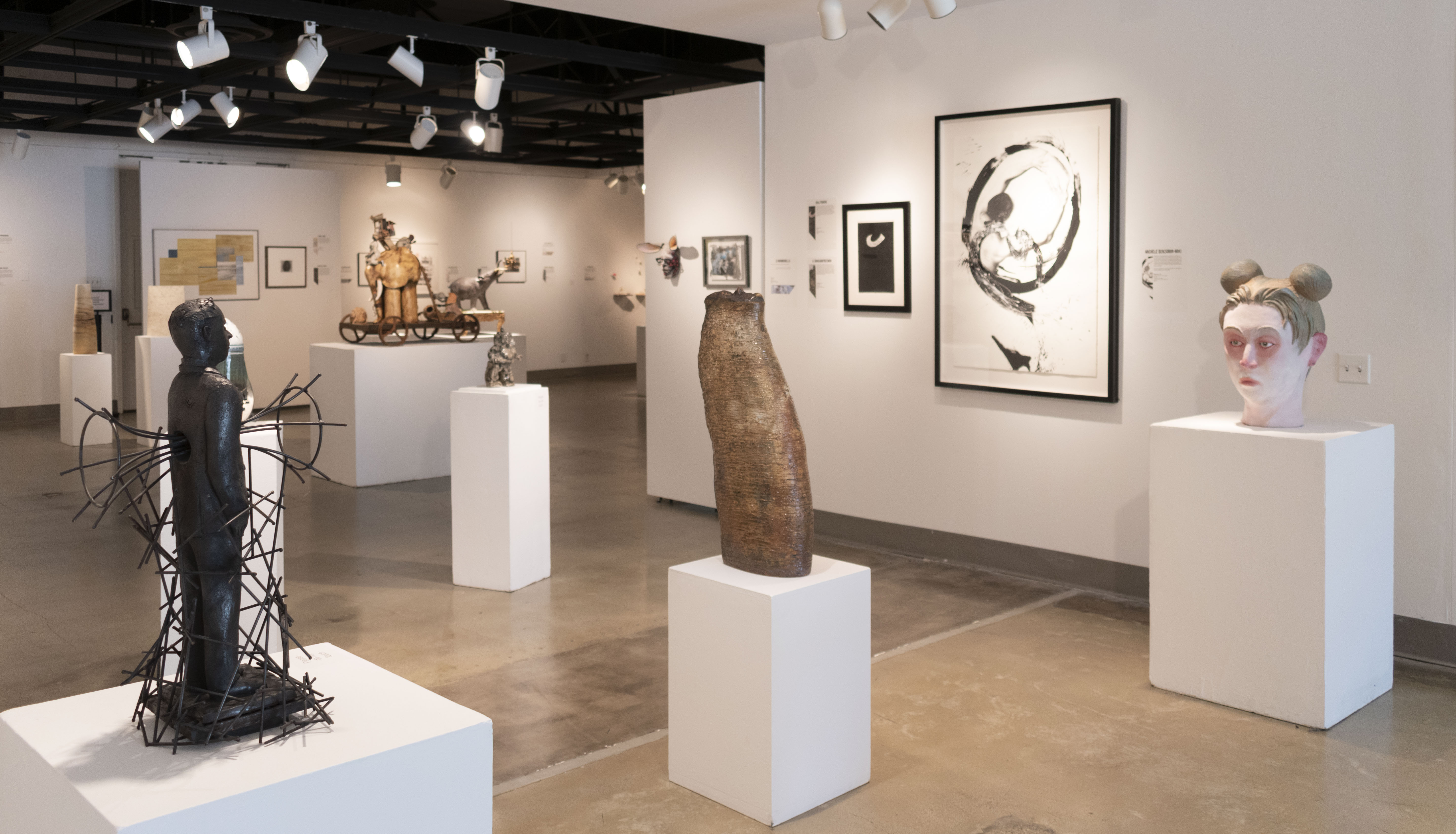 Installation View, Corridor of Gallery, Ink & Clay 44 Exhibition