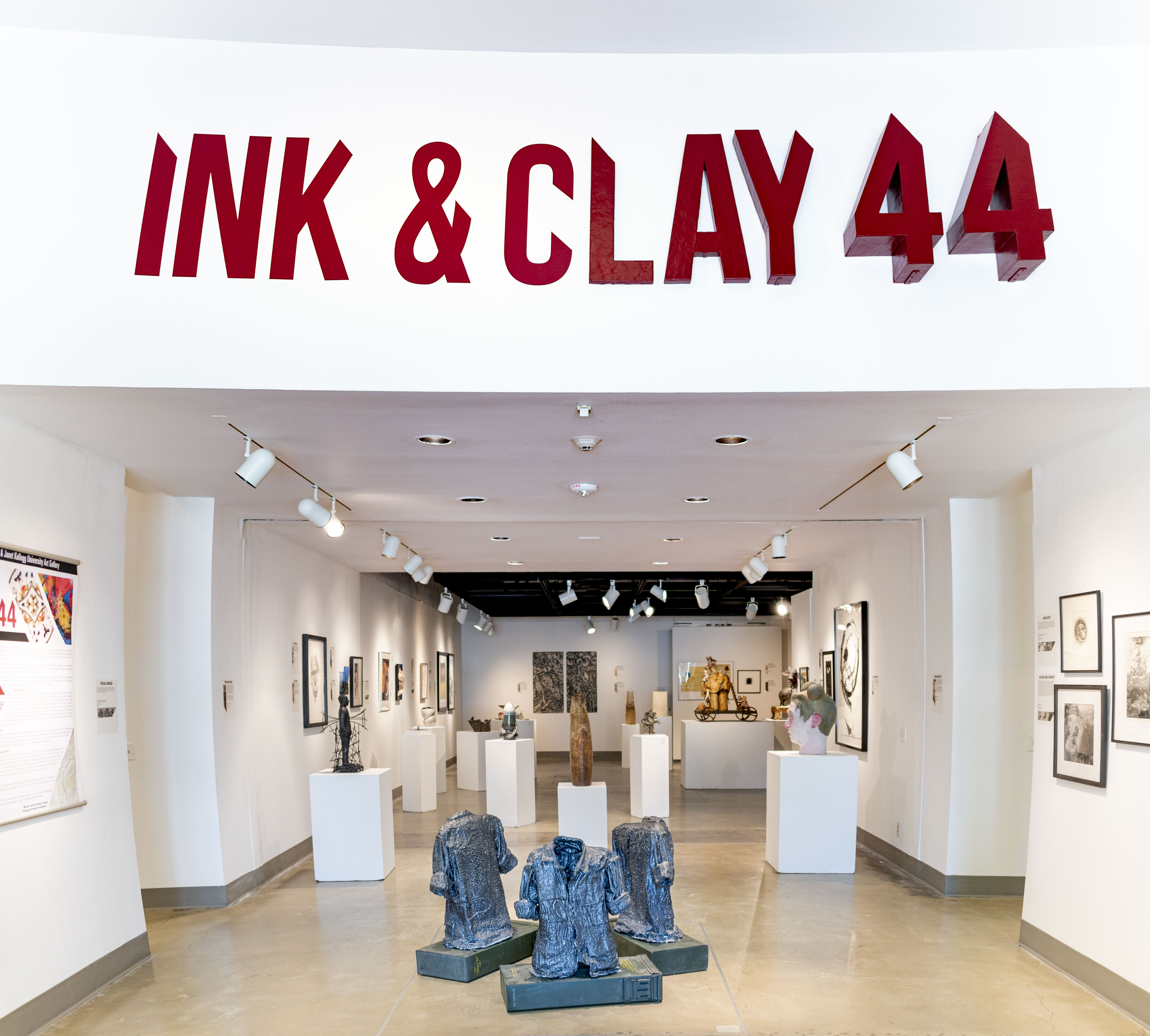 Installation View, Title Wall, Ink & Clay 44 Exhibition, Aug. 22, 2019 to Nov. 21, 2019