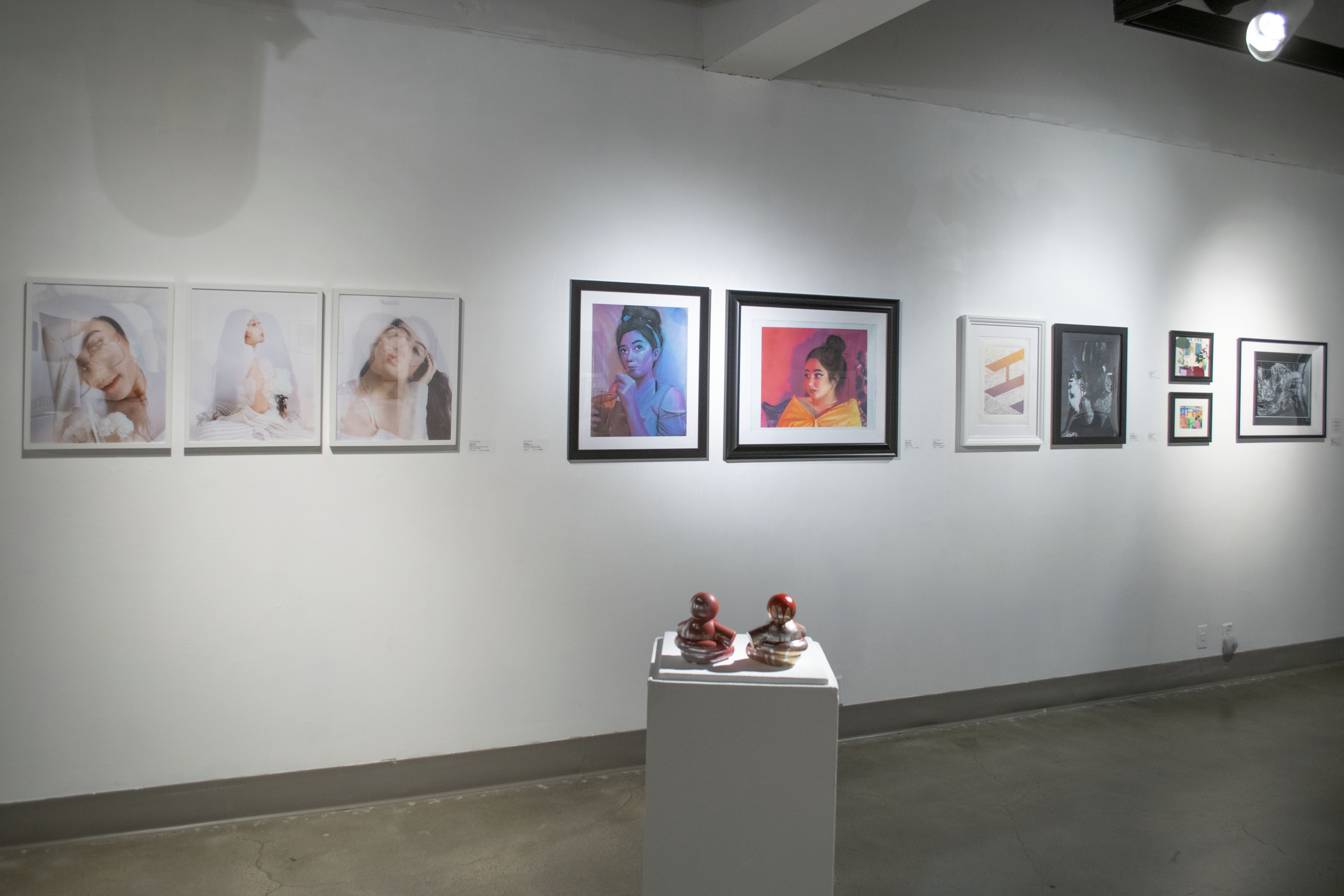 Back of gallery, Exhibition: PolyKroma 2019, Apr. 27, 2019 to May 19, 2019, Co-curated by Michele Cairella Fillmore & Sooyun Im, W. Keith & Janet Kellogg Art Gallery, Cal Poly Pomona.