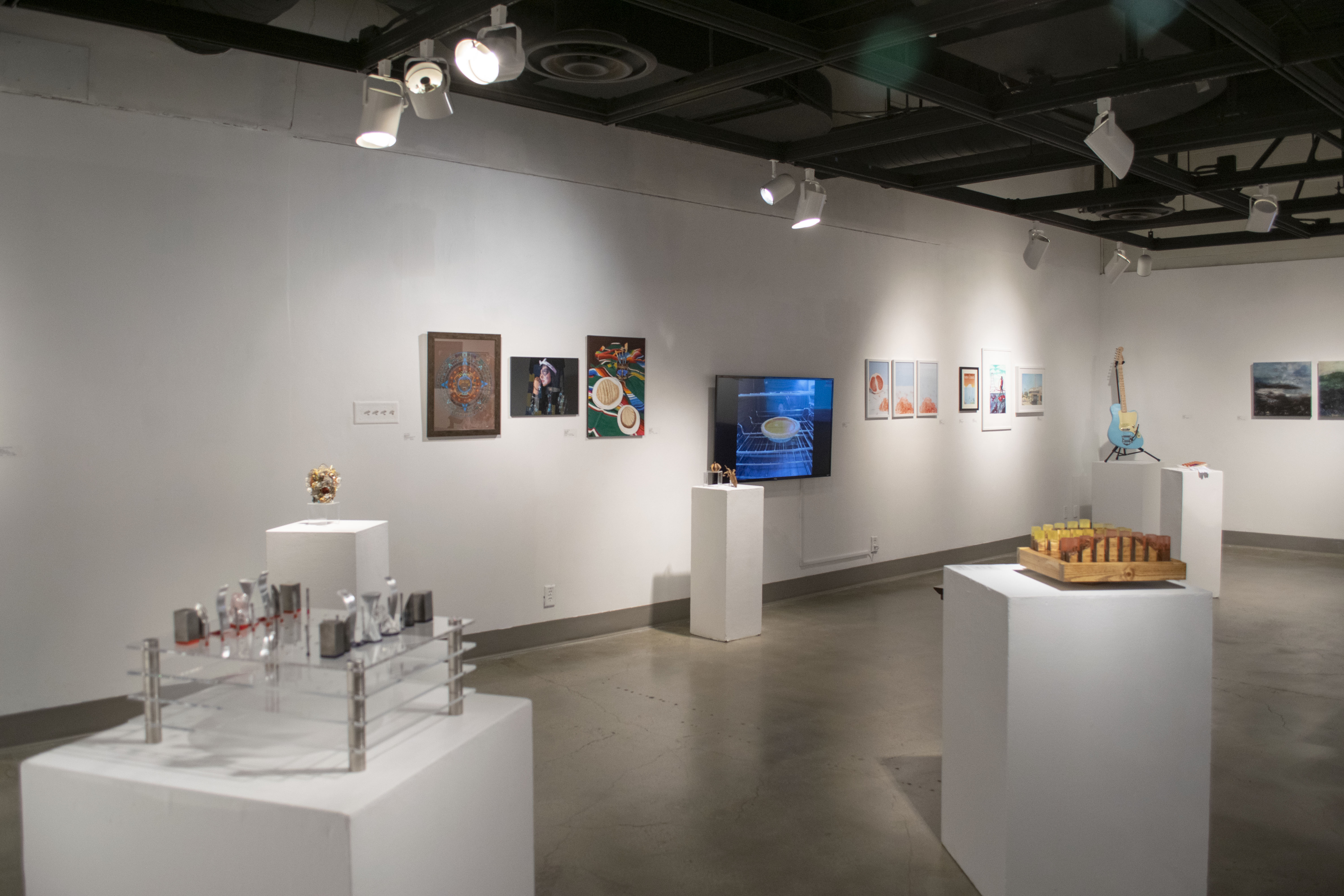 Back of gallery, Exhibition: PolyKroma 2019, Apr. 27, 2019 to May 19, 2019, Co-curated by Michele Cairella Fillmore & Sooyun Im, W. Keith & Janet Kellogg Art Gallery, Cal Poly Pomona.