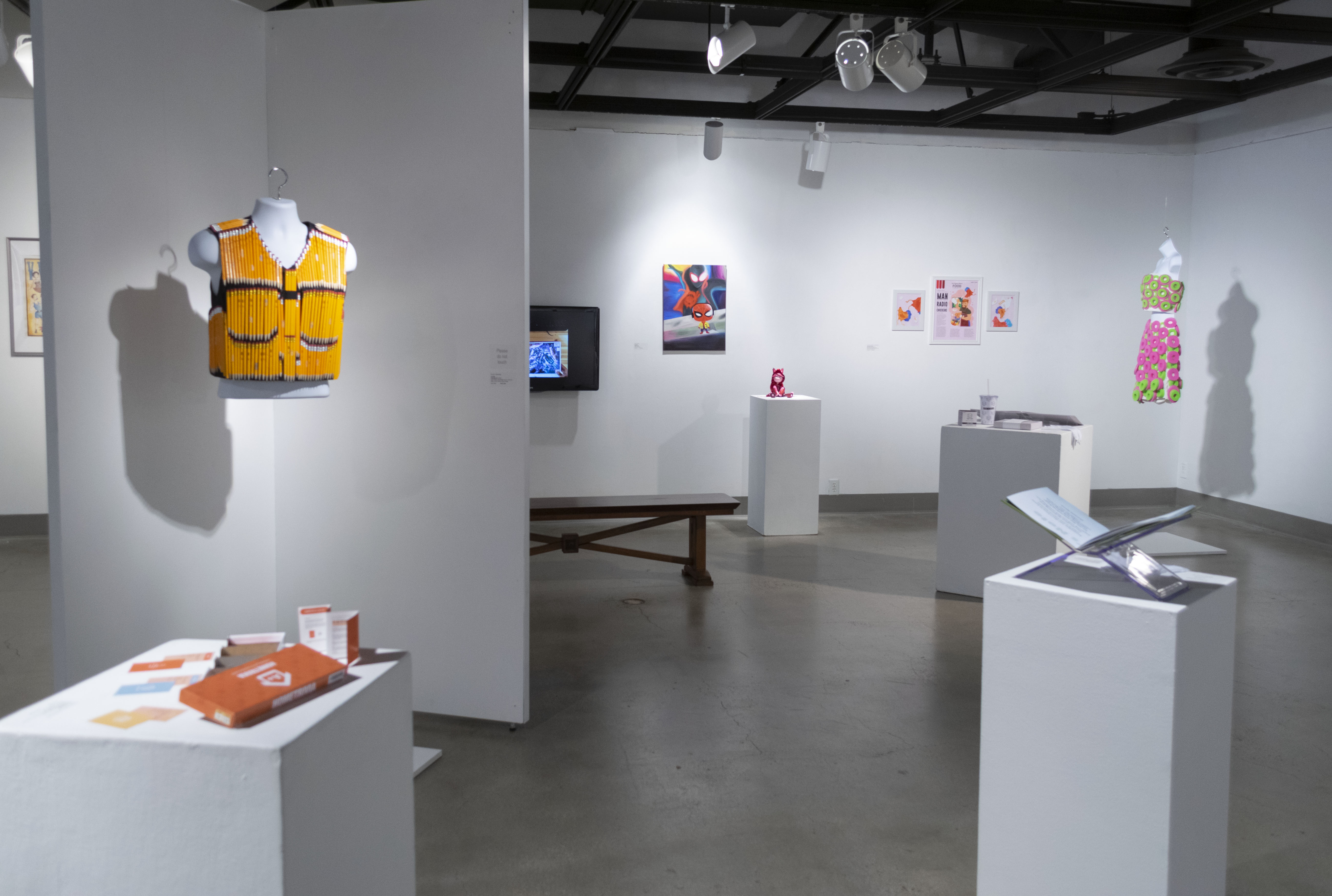 Back of gallery, Exhibition: PolyKroma 2019, Apr. 27, 2019 to May 19, 2019, Co-curated by Michele Cairella Fillmore & Sooyun Im, W. Keith & Janet Kellogg Art Gallery, Cal Poly Pomona.