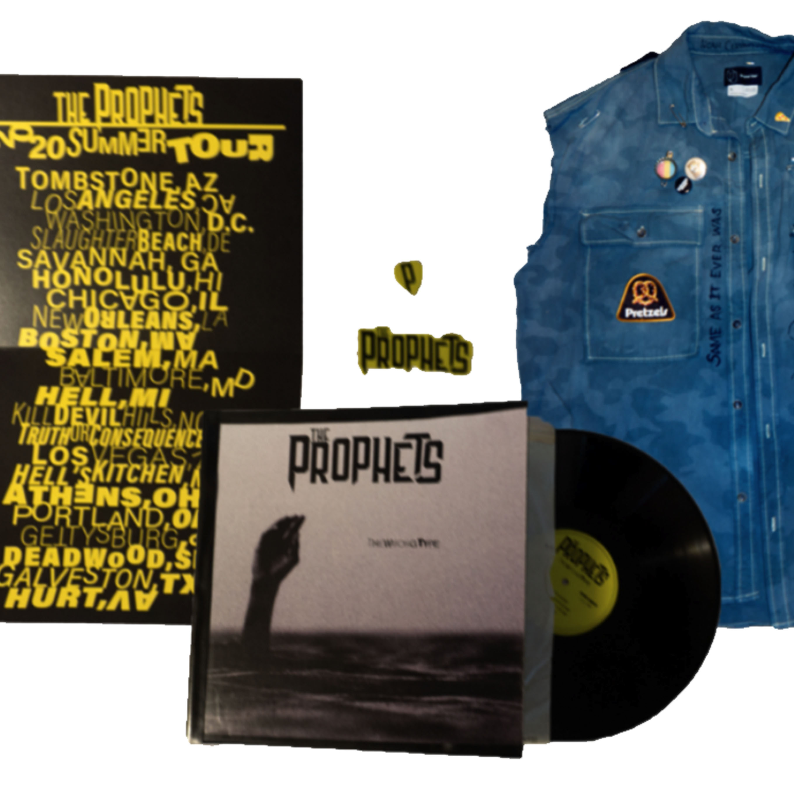 The Prophets Design Campaign: Vinyl Record, Jacket, Tour Poster, Sticker, Guitar Pick and Battle Vest by Noah Cervantes