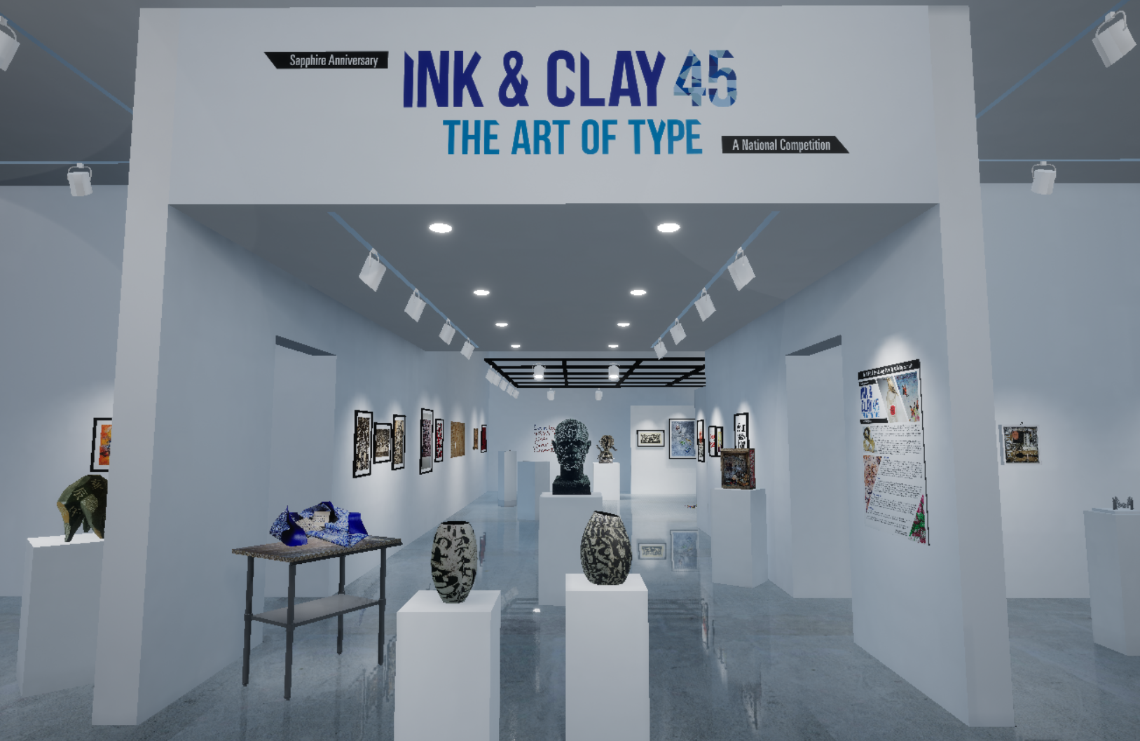 Installation View, Title Wall, "Ink & Clay 45" Virtual Exhibition