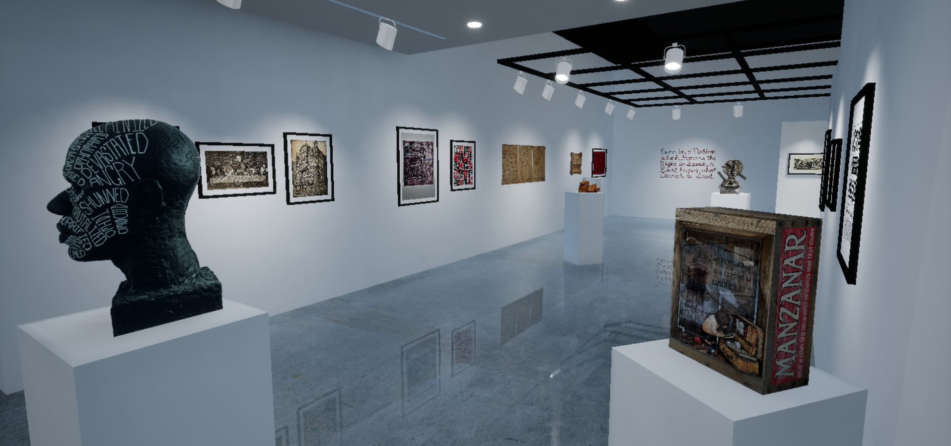Installation View, Corridor of Gallery, "Ink & Clay 45" Virtual Exhibition