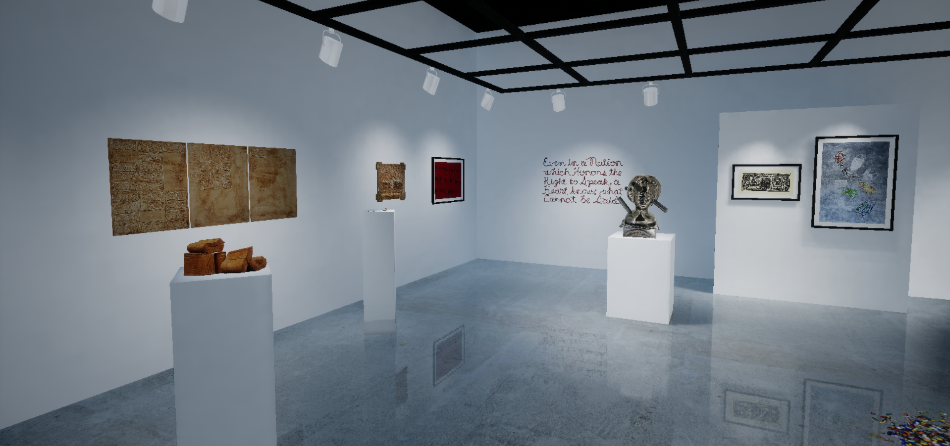 Installation View, Back Gallery, "Ink & Clay 45" Virtual Exhibition