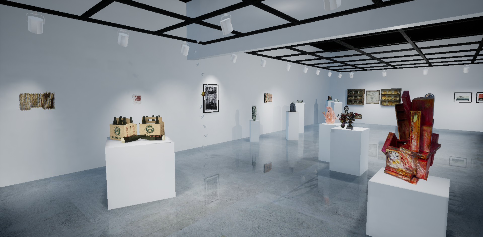 Installation View, Back Gallery, "Ink & Clay 45" Virtual Exhibition