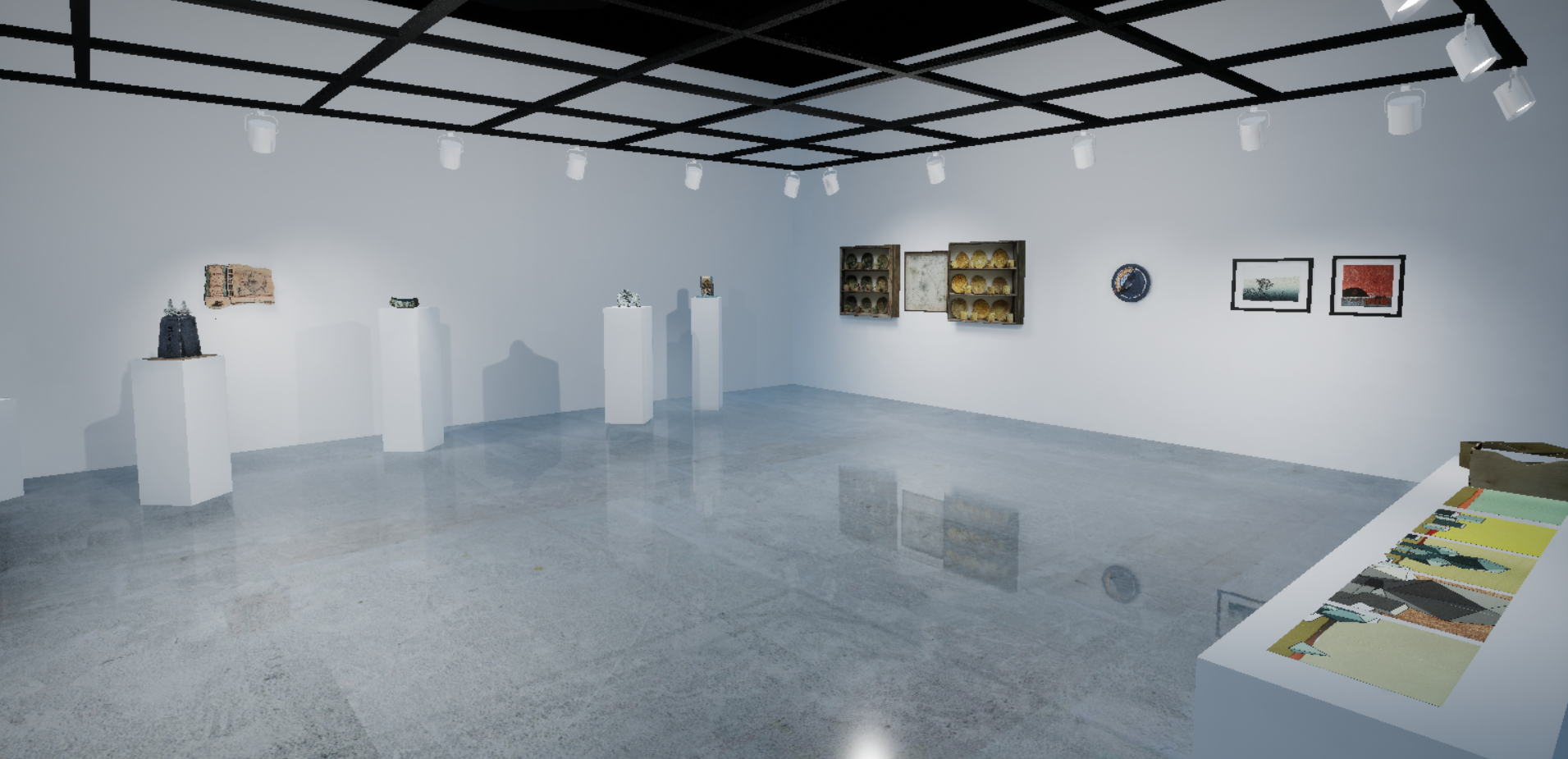 Installation View, Back Gallery, "Ink & Clay 45" Virtual Exhibition