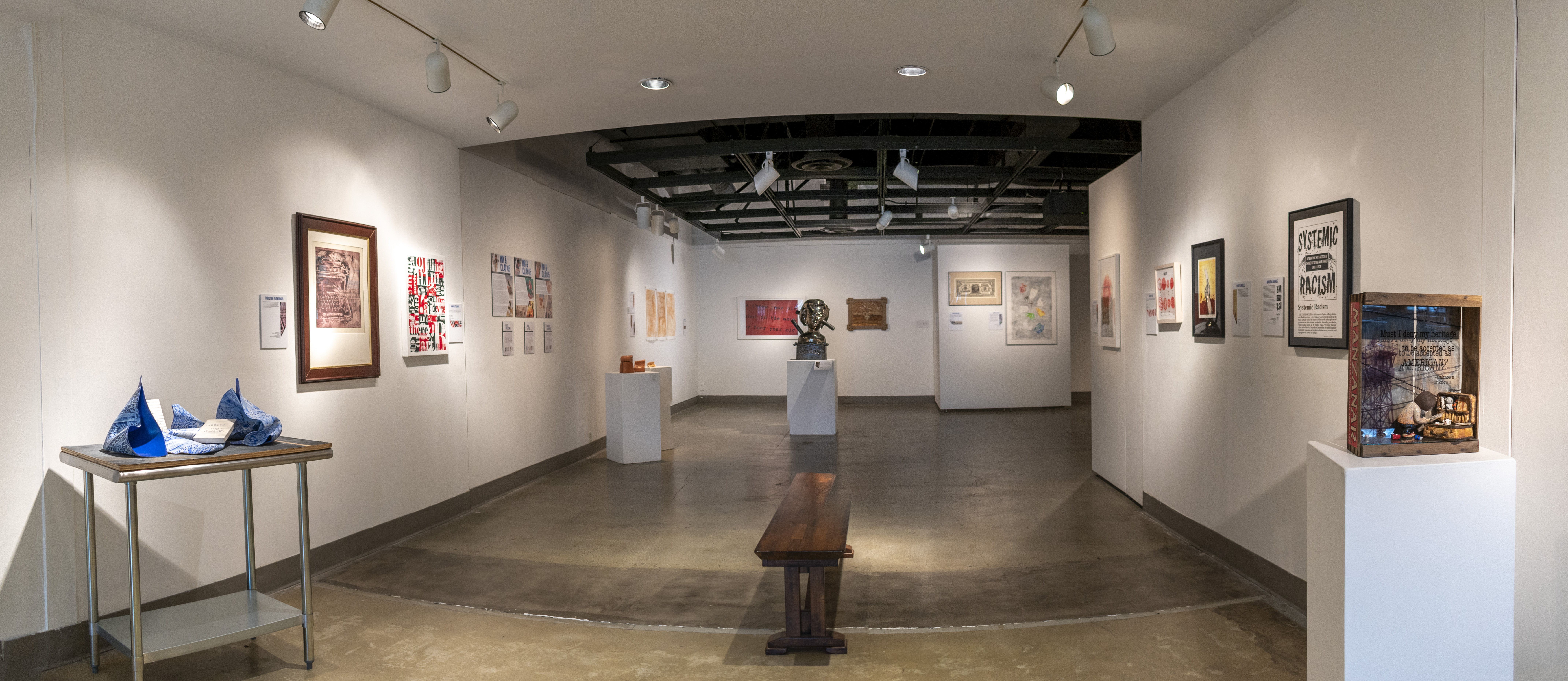 Installation View, Gallery Corridor, Ink & Clay 45 Exhibition, August 18, 2022 to November 17, 2022