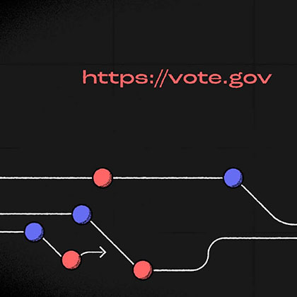 Michelangelo Barbic​, Voting for 2020 In a Nutshell, 2020​, Digital Video/2D Infographic/Adobe After Effects, Adobe Premiere Pro, Adobe Audition, Adobe Illustrator, Adobe Photoshop​, run-time: 00:00:30​. Courtesy of the artist