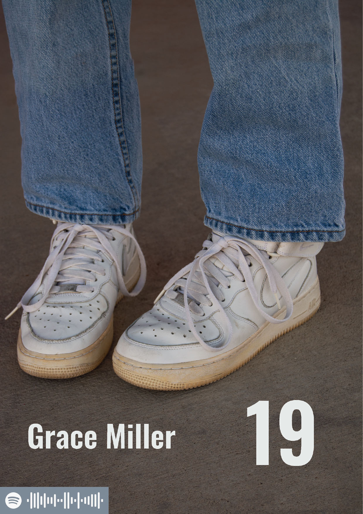 cropped digital photograph of a person in blue jeans and white nike shoes