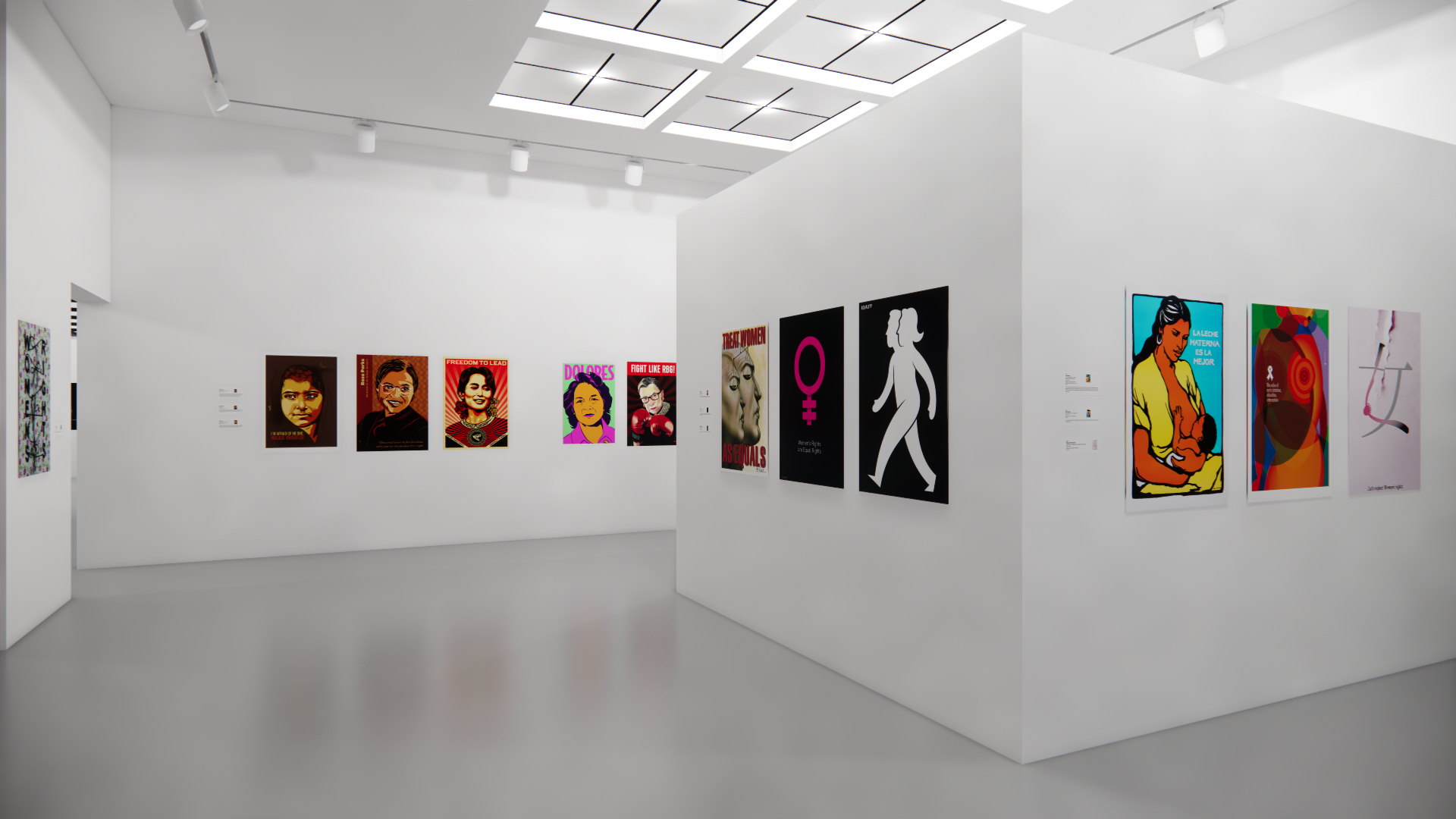 Installation View, Front West Gallery, Women's Rights are Human Rights Exhibition, Sept 15, 2021 to Dec 1, 2021