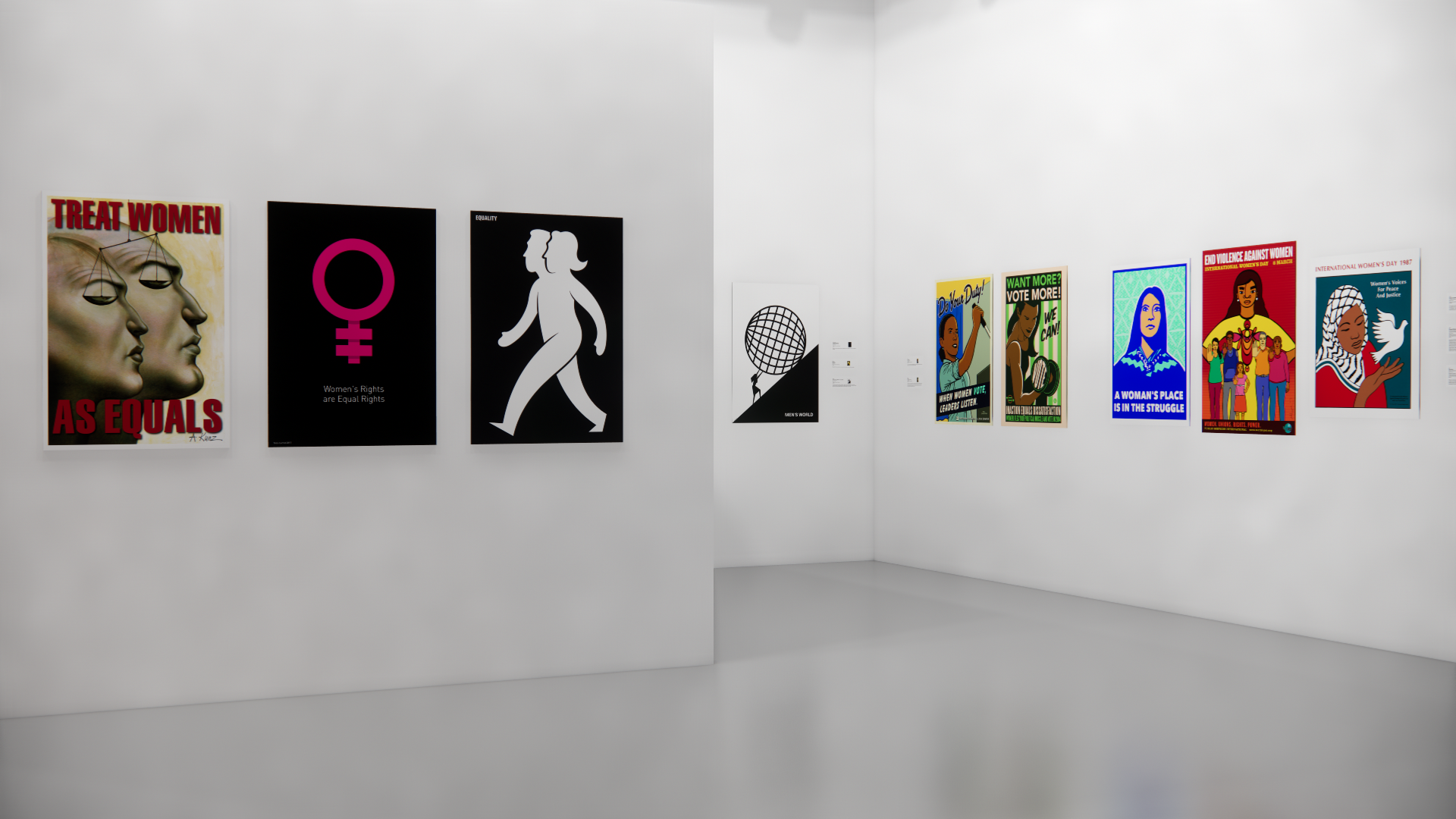 Installation View, Front West Gallery, Women's Rights are Human Rights Exhibition, Sept 15, 2021 to Dec 1, 2021