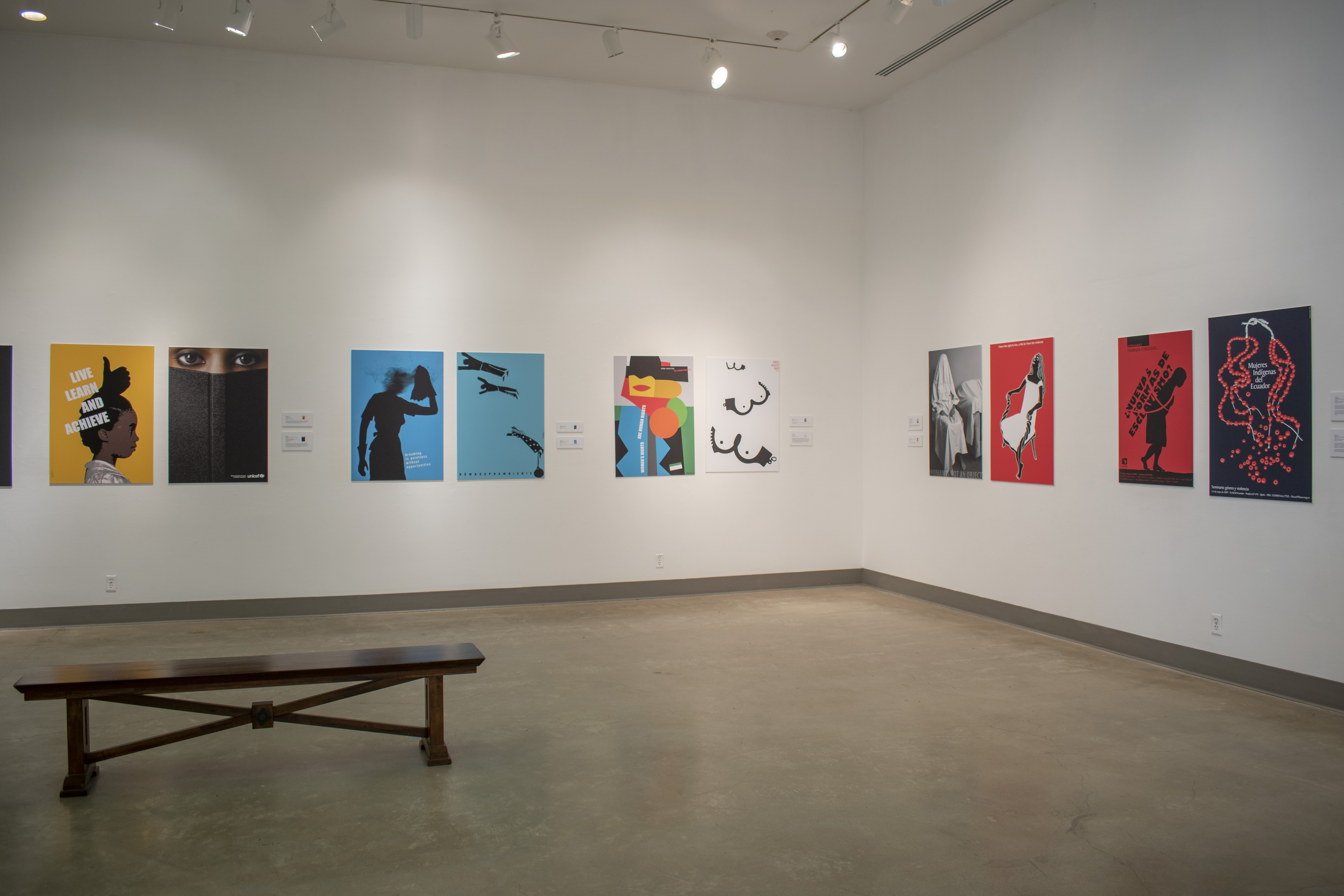 Installation View, Front East Gallery, Women's Rights are Human Rights Exhibition, Sept 15, 2021 to Dec 1, 2021