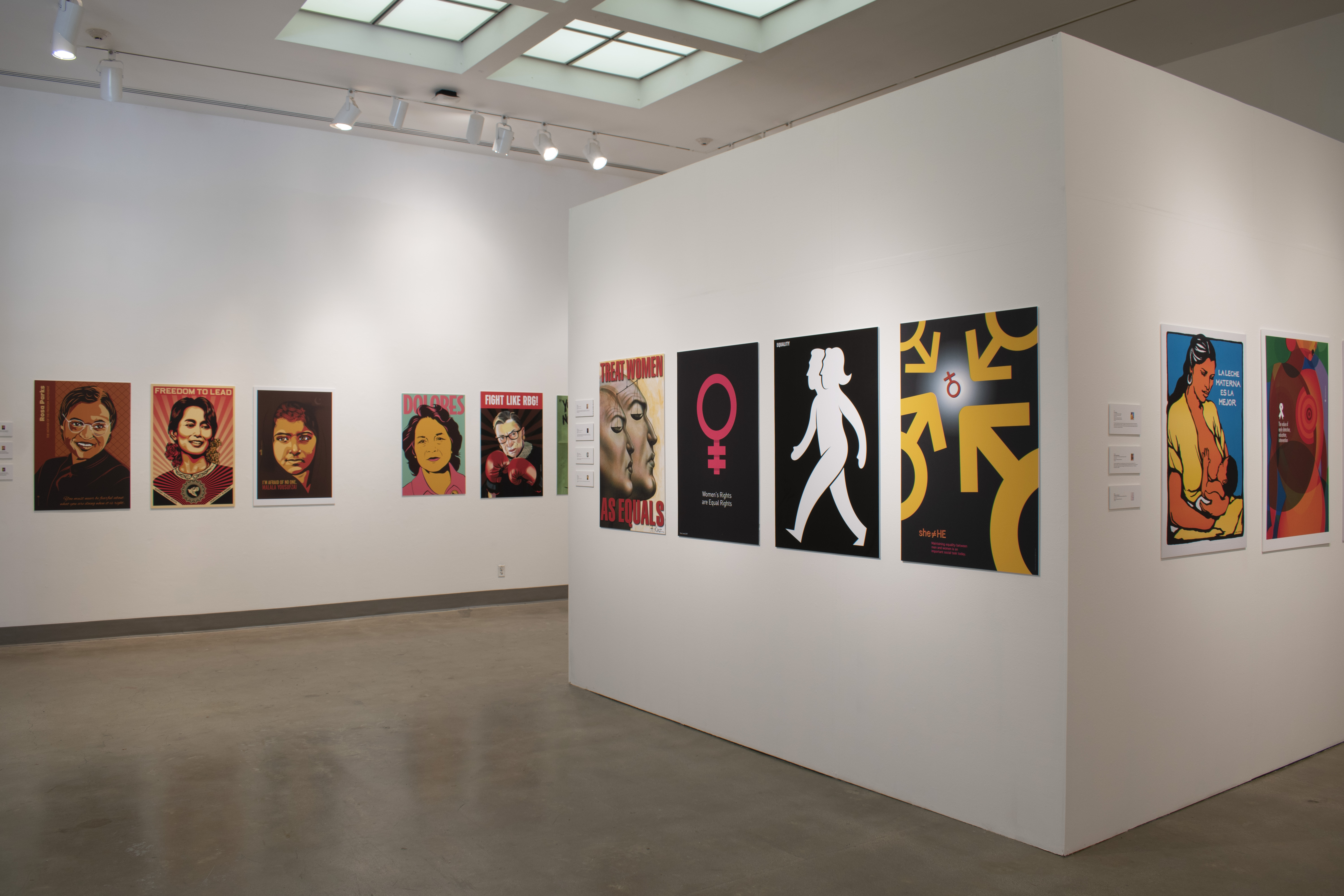 Installation View, Front West Gallery, Women's Rights are Human Rights Exhibition, Sept 15, 2021 to Dec 1, 2021