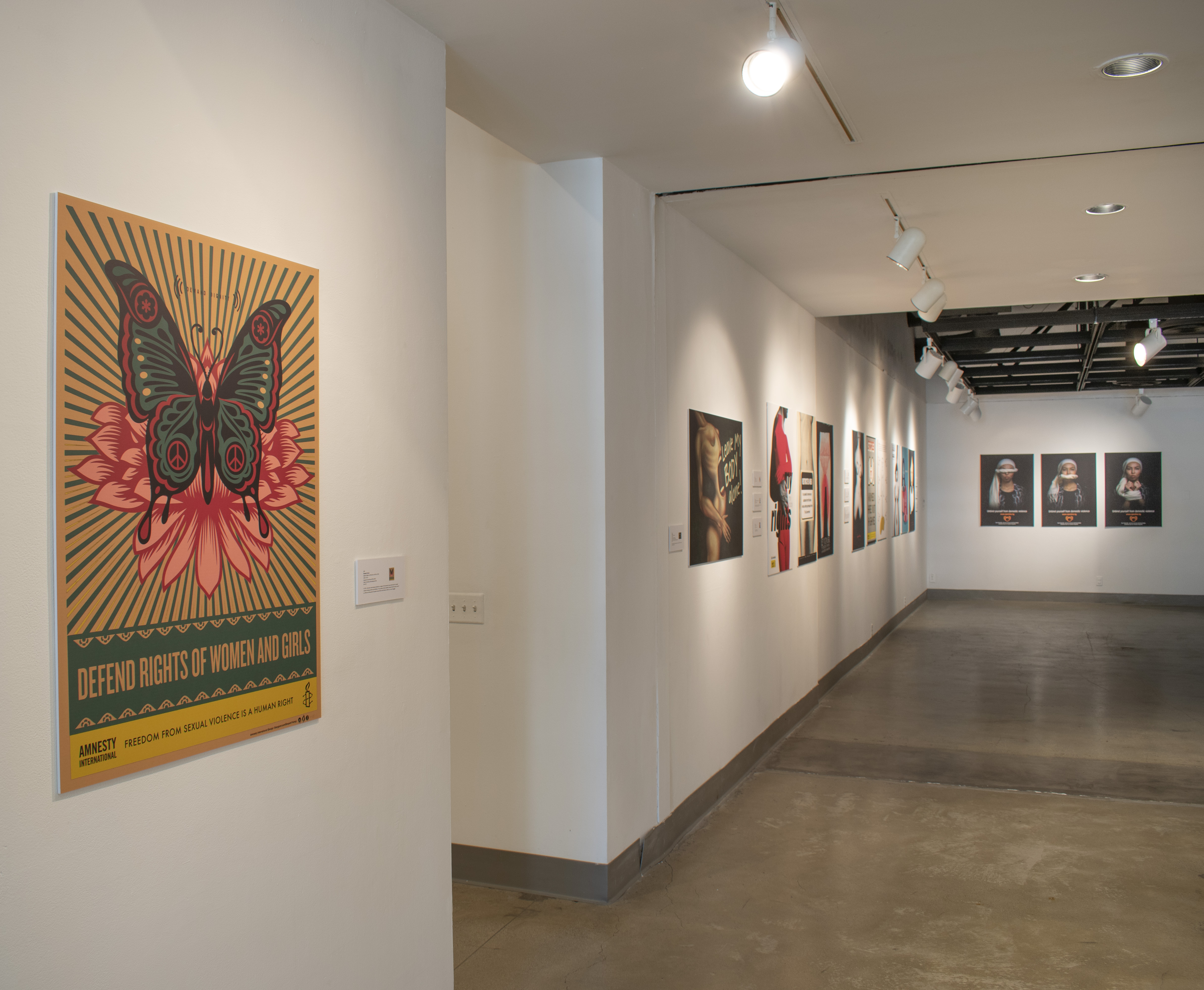 Installation View, Corridor Gallery, Women's Rights are Human Rights Exhibition, Sept 15, 2021 to Dec 1, 2021