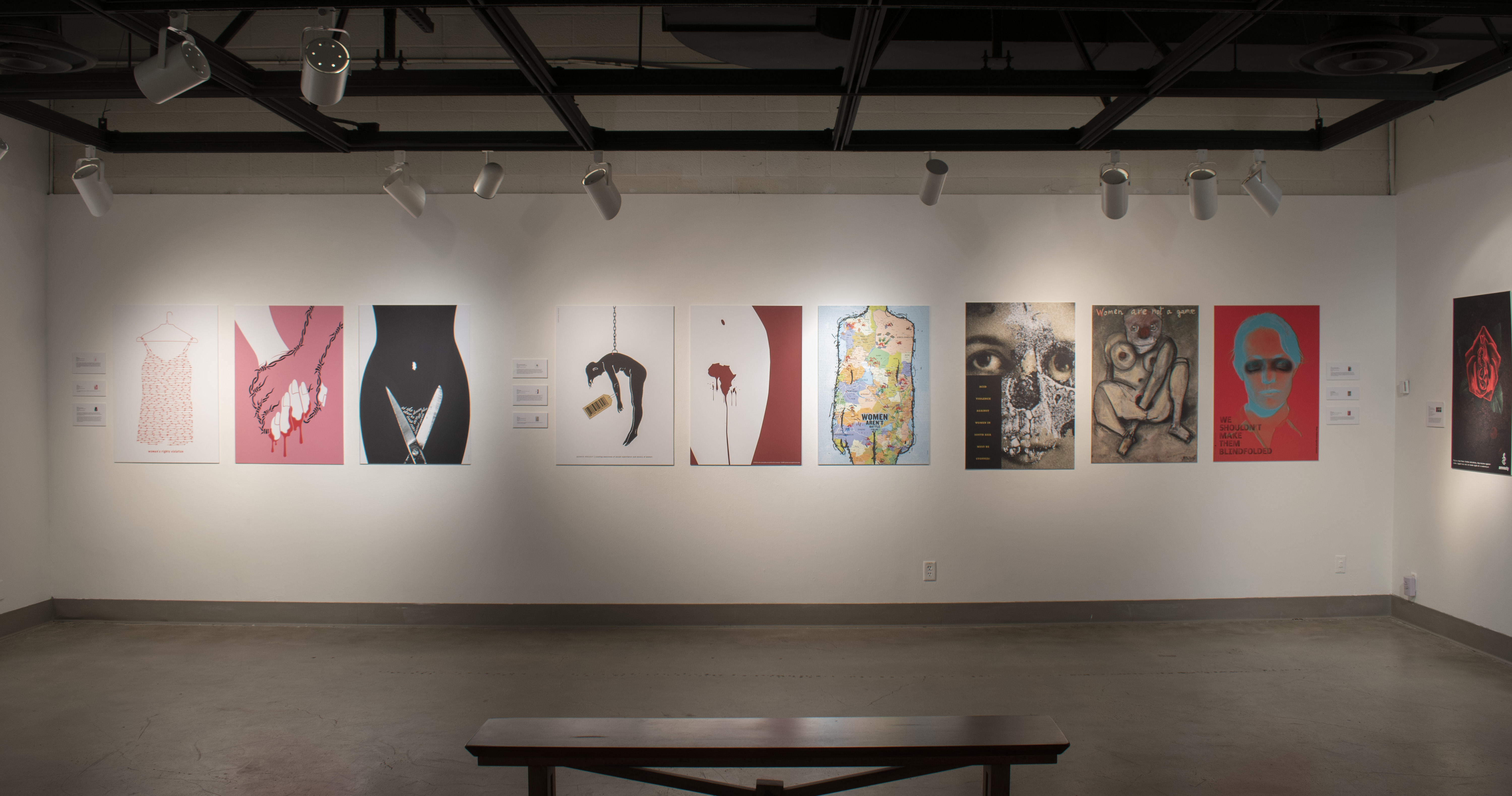 Installation View, Back Gallery, Women's Rights are Human Rights Exhibition, Sept 15, 2021 to Dec 1, 2021