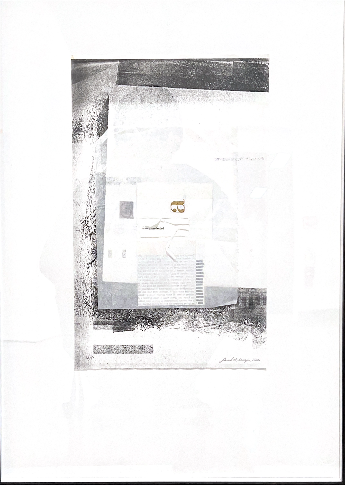 Textus Righted (no. 36) image description: Black and white collage of papers and text