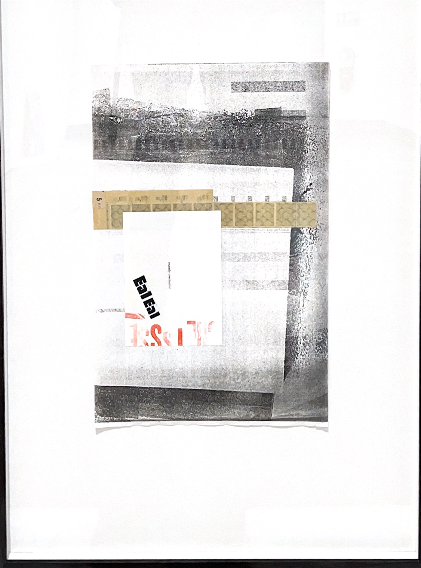 Textus Righted (no. 37): Image description: Black, white, and red collage with text