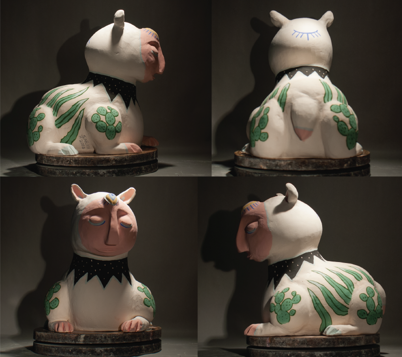 Desert Capybara ceramic sculpture
