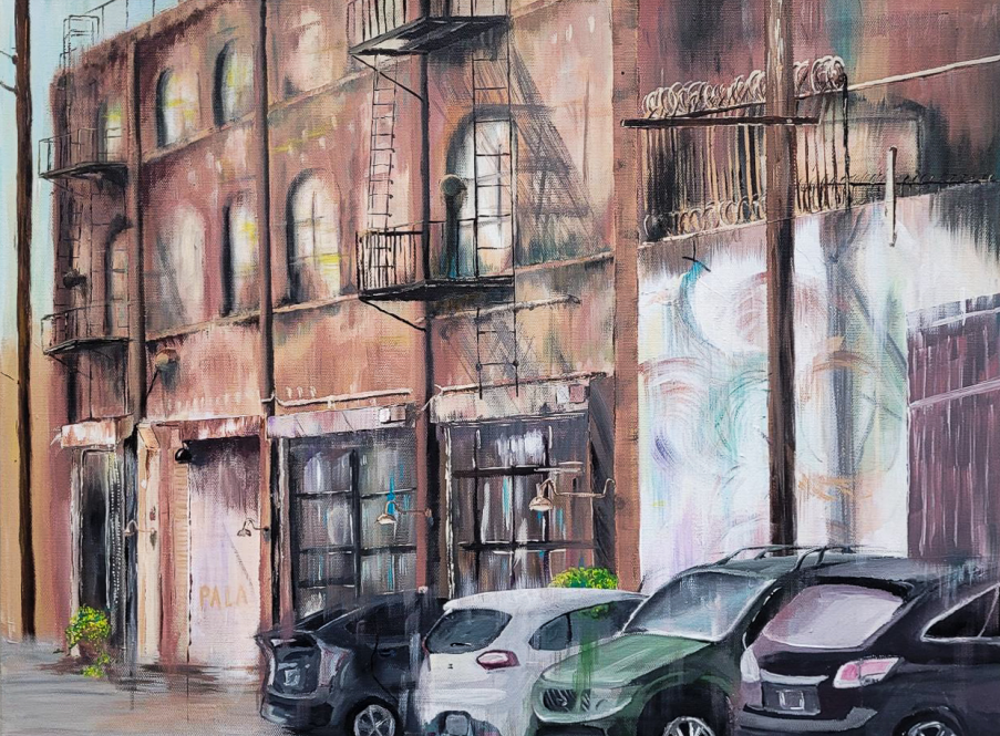 Ida Li​  Urban Peripheries, 2022​  Acrylic​  18 x 24 x ¼”​  Courtesy of the artist 