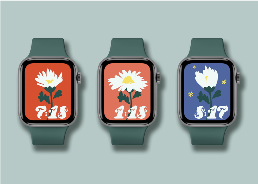 A product demo of apple watch faces