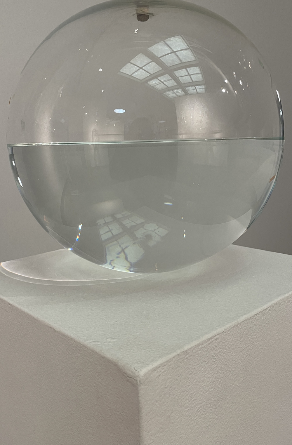  Katherine grey glass sphere with water half full