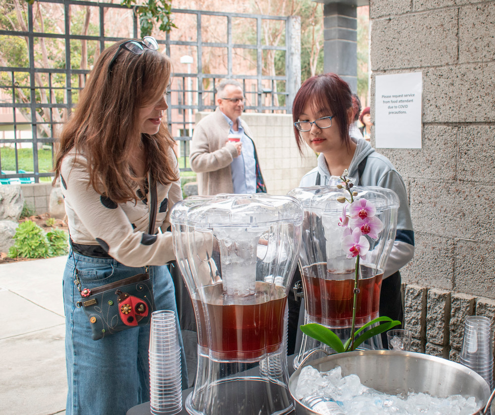 photo of outside of gallery with food and drinks