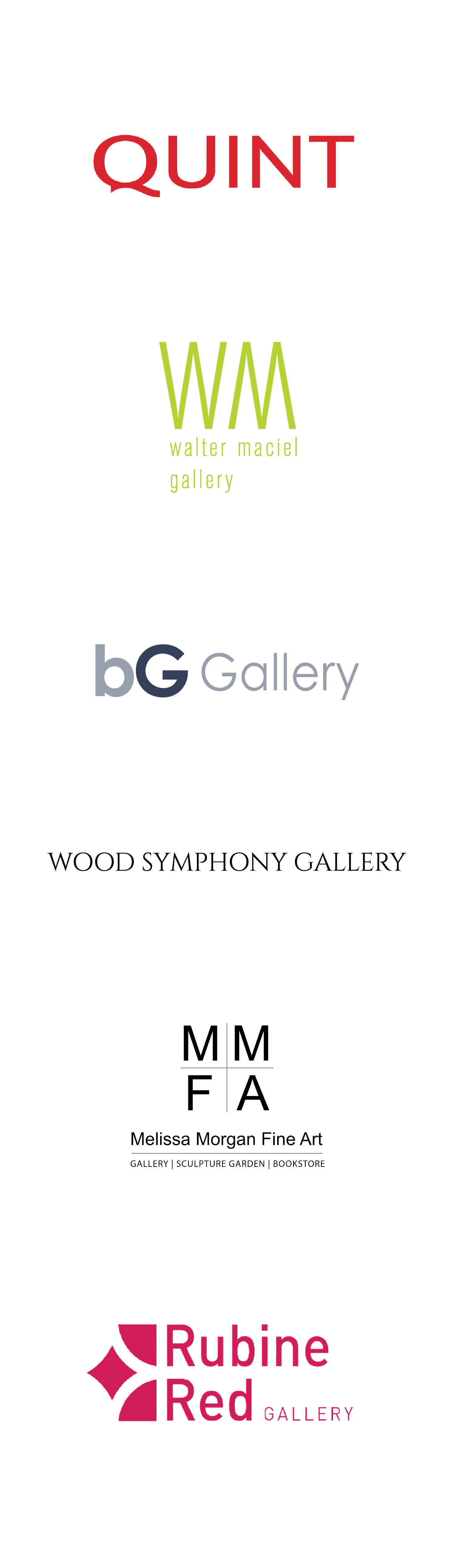 Vertical list of all galleries associated with Color & Quirk.