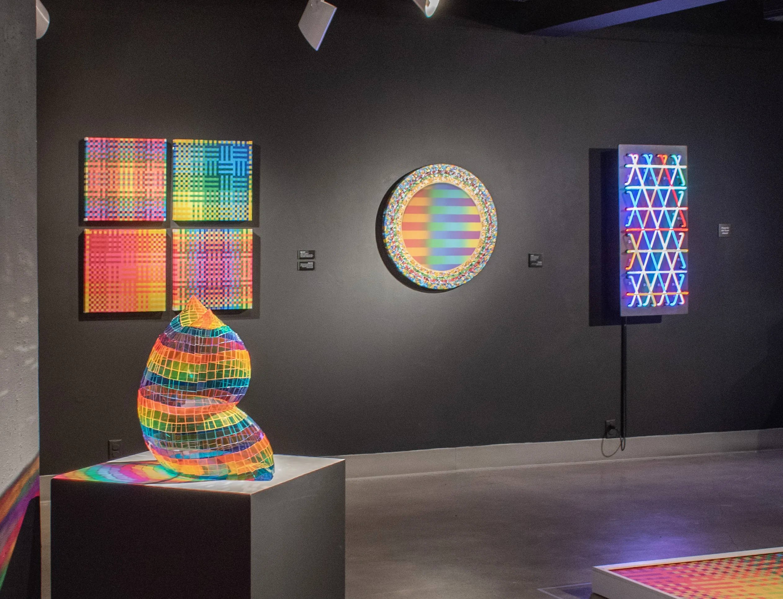 Installation view of the Back Gallery's north wall.