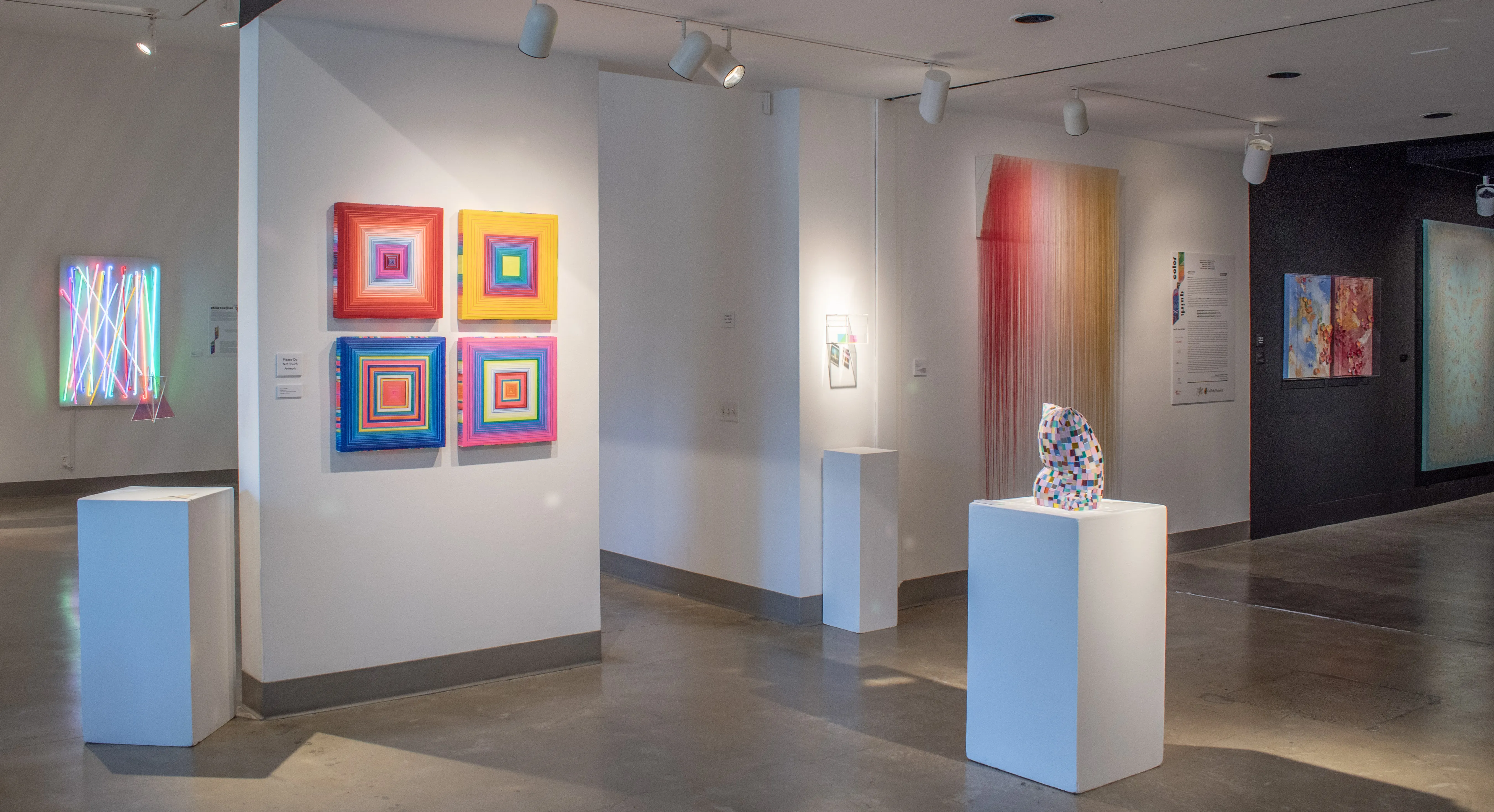 Installation view of the gallery corridor.