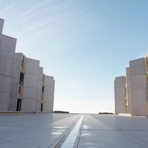 Detailed still of "Salk Institute- Memories of Architecture and Sounds. The installation."