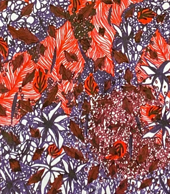 Detail image of "Dahveede", a colorful artwork by Devora Orantes