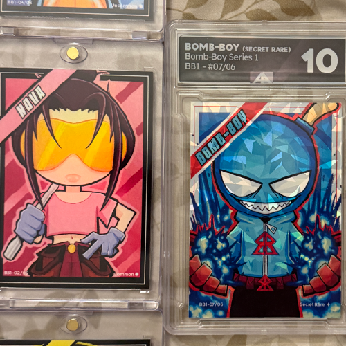 "Bomb-Boy Trading Cards" by Andre Apan