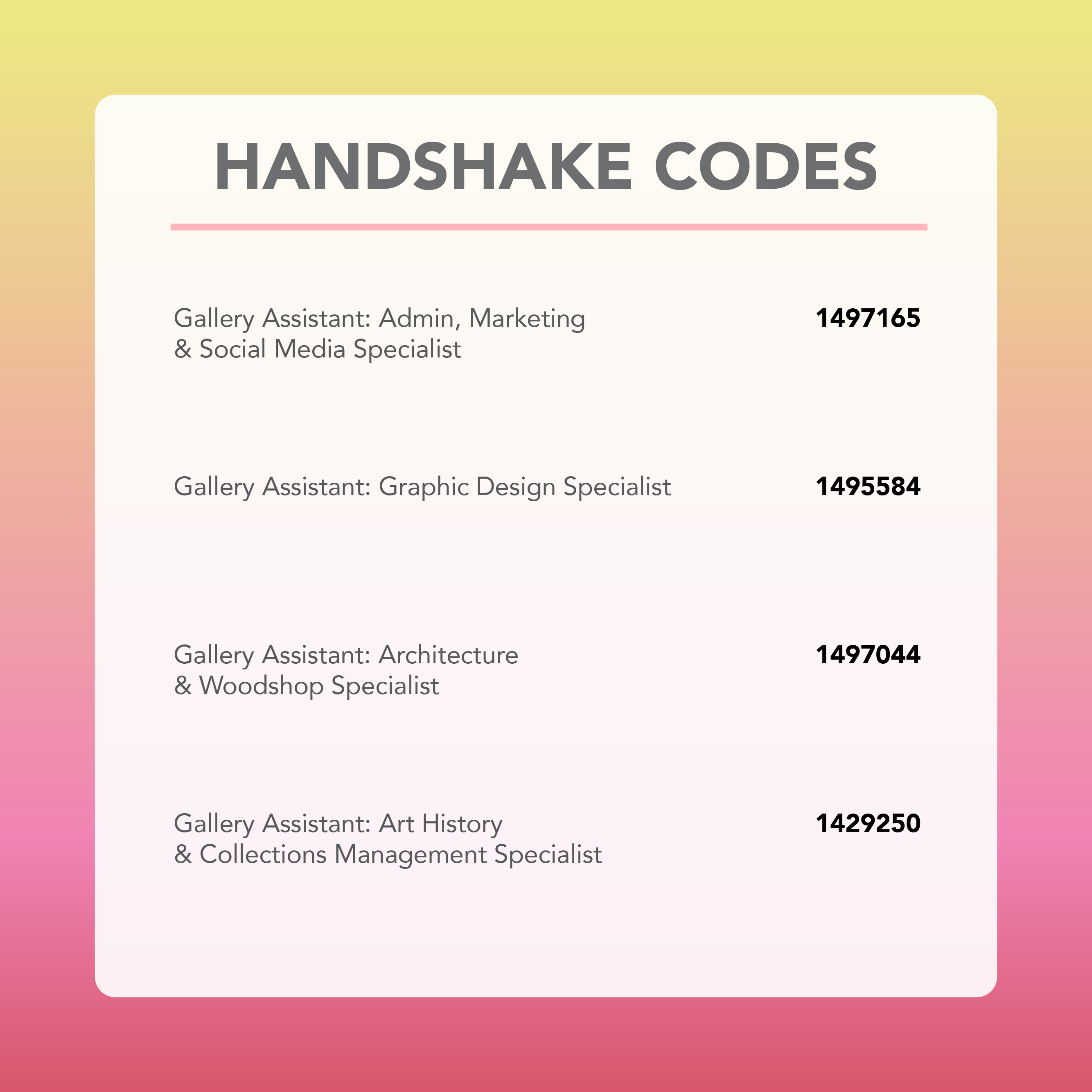 handshake codes