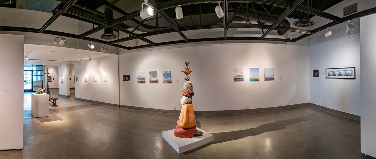 Installation View, Corridor of Gallery, Art Department Faculty Show Exhibition, Jan. 23 to Mar. 19, 2023. Photo Credit: Bill Gunn, Wolverine Photography.