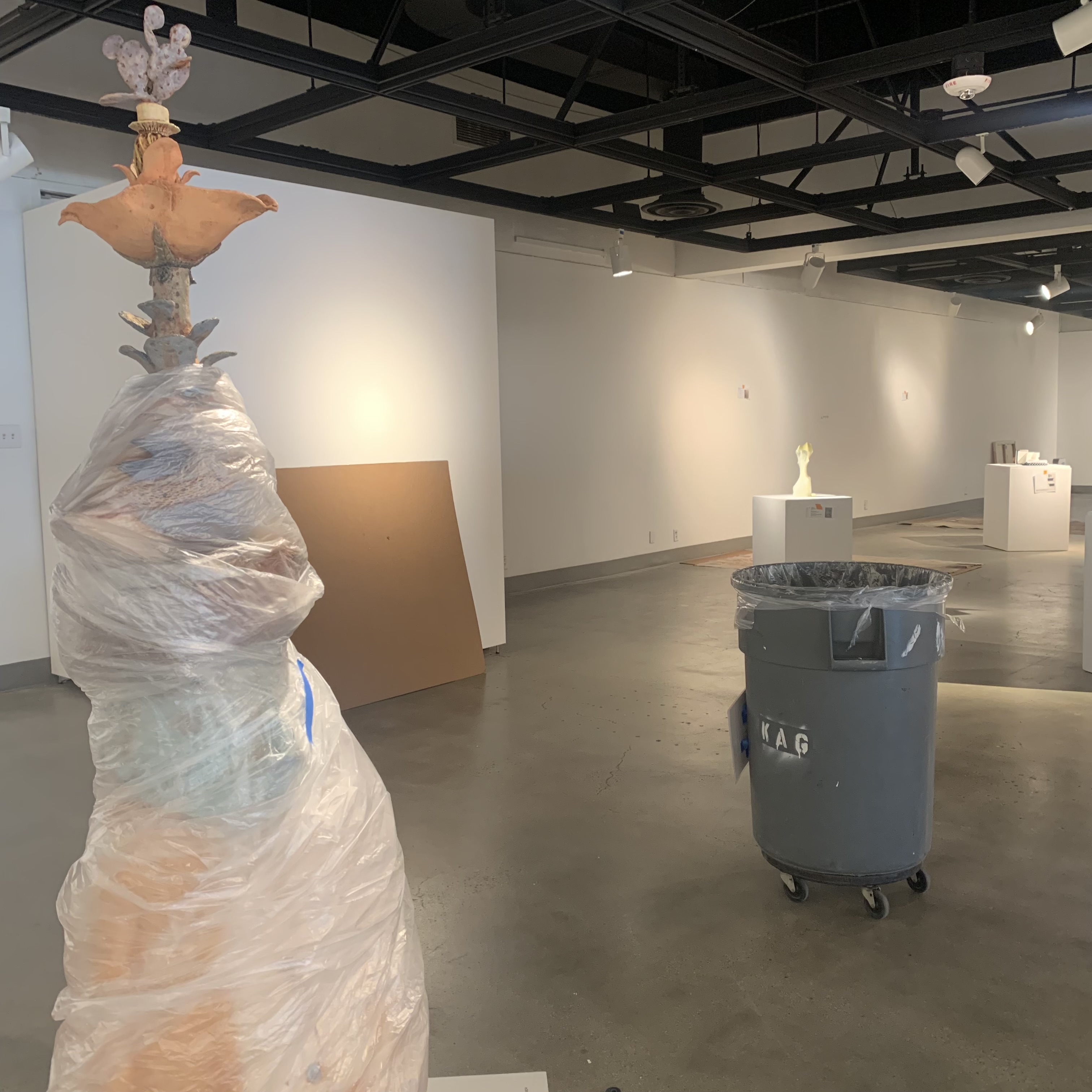 Image of Kellogg art gallery preparing for faculty show