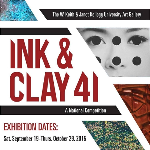 The W. Keith & Janet Kellogg University Art Gallery. Ink & Clay 41 | A National Competition. Exhibition dates: Sat. September 19 - Thurs. October 29, 2015.