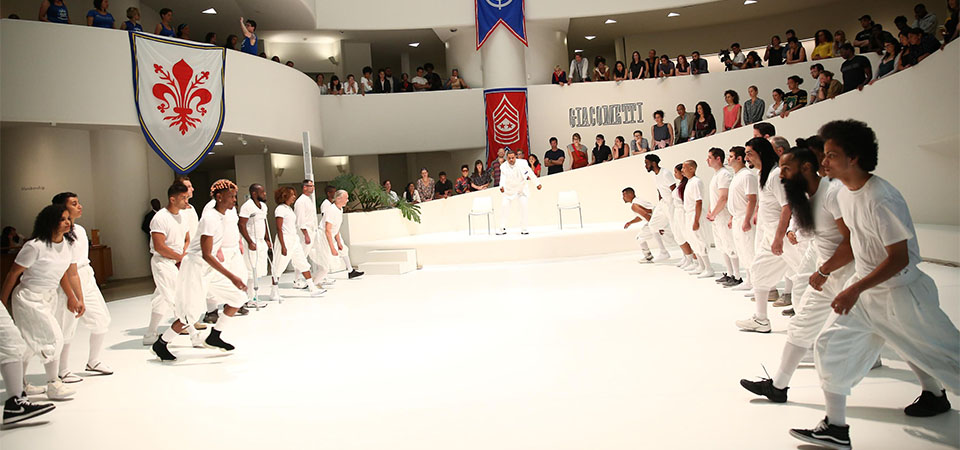 Primitive Games - performance, 1 hr. at Guggenheim Museum, New York, NY, 6/21/18.Photo by Paula Court