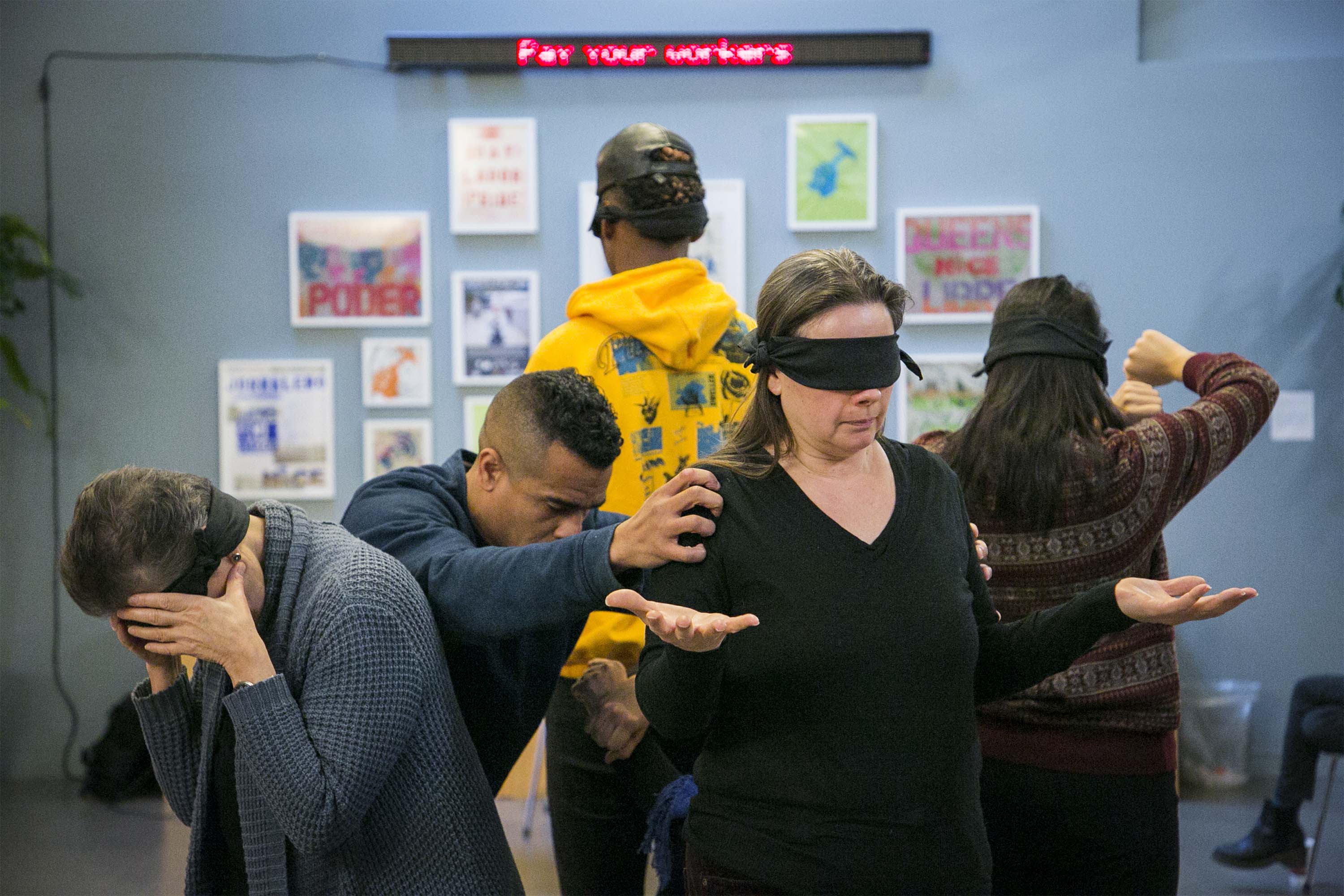 Testimony #1: Interactions with Police - workshop and performance, 1 hour at The Nathan Cummings Foundation for No Longer Empty: Hold These Truths, 12/16/17. Photo by Whitney Browne