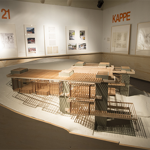 Model of the Kappe Residence, "Technology and Environment: The Postwar House in Southern California," at the Kellogg Gallery (Tom Zasadzinski)