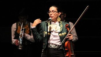 student performing in mariachi 