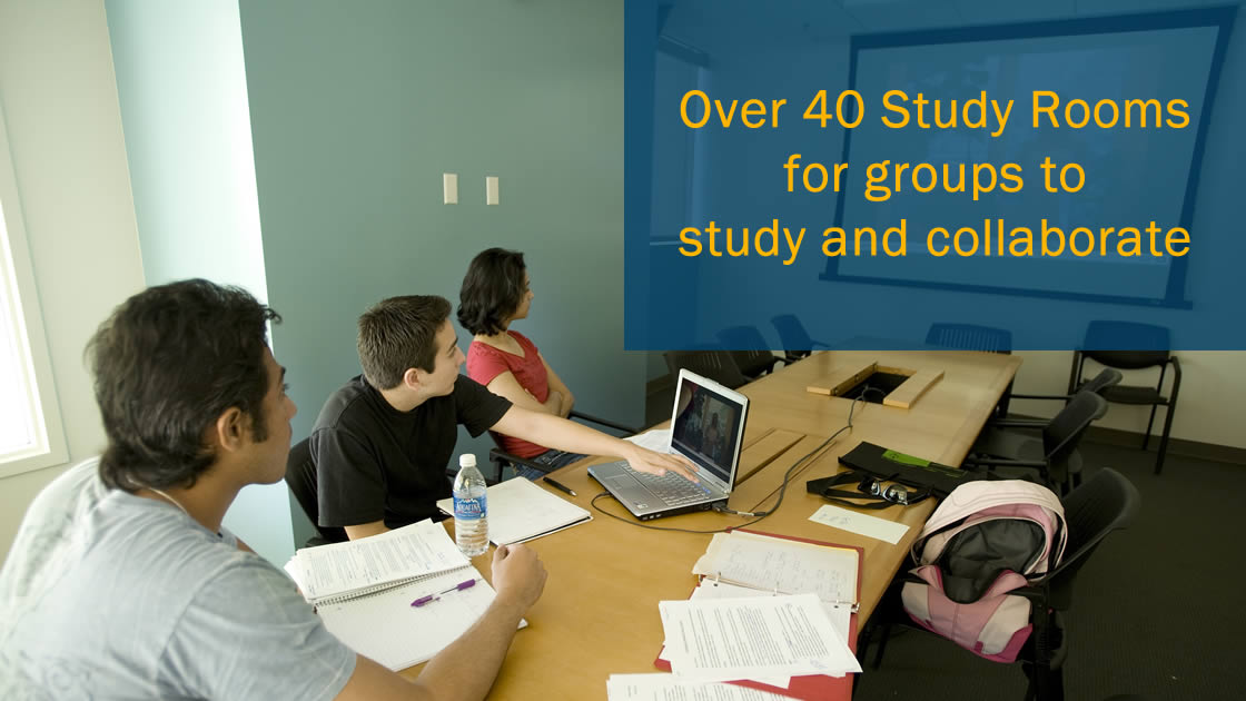 Over 40 study rooms in the Library